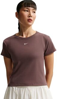 Nike Rib Tight Sportshirt Dames L/40 Bordeaux