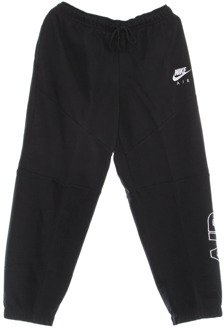 nike sportswear air fleece joggingbroek zwart dames - L