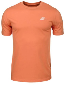 nike sportswear club shirt oranje heren - XL