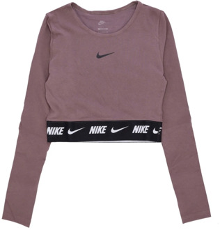 Nike Sportswear Crop Tape Longsleeve Top Nike , Brown , Dames - L,M,S