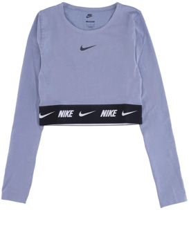 Nike Sportswear Crop Tape Longsleeve Top Nike , Purple , Dames - L,M