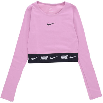 Nike Sportswear Crop Tape Longsleeve Top Nike , Purple , Dames - L,M