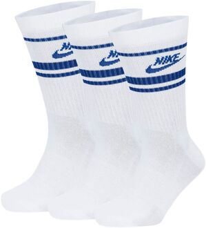 Nike Sportswear Everyday Essential Crew Sokken (3-pack) wit - blauw - 46-50