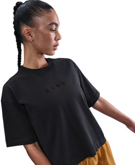 Nike Sportswear T-shirts Dames - Zwart - Maat 34 - Katoen Jersey Black