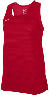 Nike Stock Dry Miler Singlet Dames donkerrood