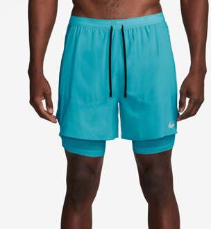 Nike Stride 2in1 5in Hardloopshorts Heren-Turkoois