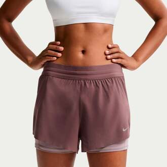 Nike Swift 2in1 Hardloopshorts Dames bruin - XS