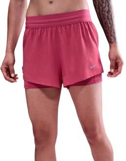 Nike Swift 2in1 Short Hardloopshorts Dames-berry, zilver - M