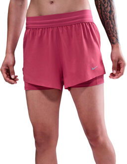 Nike Swift 2in1 Short Hardloopshorts Dames-berry, zilver - XS,S,M,L,XL