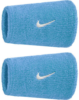 Nike Swoosh Classic Doublewide Wristbands 2-Pack blauw - ONE-SIZE