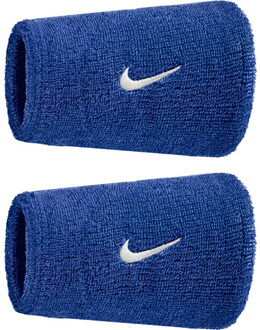 Nike Swoosh Classic Doublewide Wristbands 2-Pack blauw - ONE-SIZE