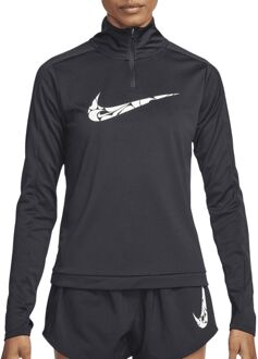 Nike Swoosh Dri-FIT Hardloopshirt Dames zwart - wit - L