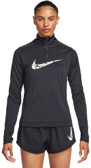 Nike Swoosh Dri-FIT Hardloopshirt Dames zwart - wit - M