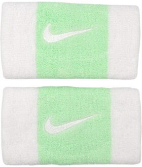 Nike Swoosh dubbel breed polsbandje (set van 2) - maat One size Groen