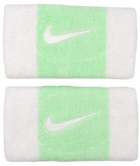 Nike Swoosh dubbel breed polsbandje (set van 2) - maat One size Groen