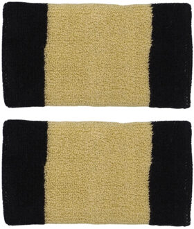 Nike Swoosh dubbel breed polsbandje (set van 2) Zwart - One size