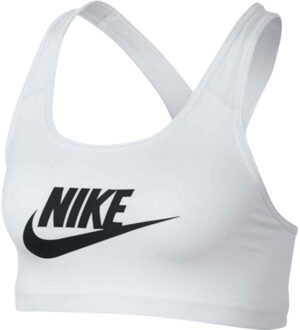 Nike Swoosh Futura Bra Sportbeha Dames - White/(Black)
