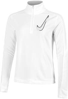 Nike Swoosh Half-Zip Hardloopshirt Dames-Wit - XL