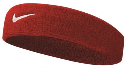 Nike Swoosh Hoofdband (Rood/Wit) - One Size