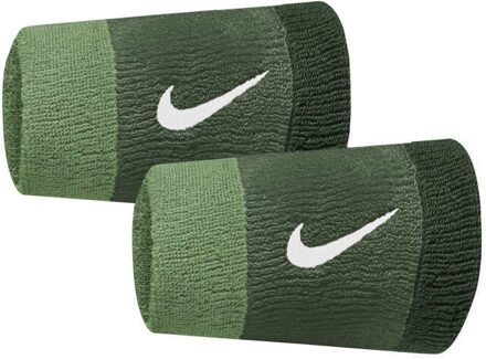 Nike Swoosh kleurenblok polsbandje (set van 2) Groen - One size