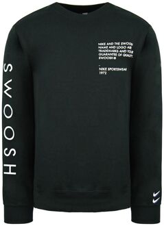 Nike Swoosh Lange Mouw Crew Hals Zwart Heren Truien CU4035 010 - maat S