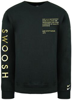 Nike Swoosh Lange Mouw Zwarte Pullover Crew Hals Heren Truien DC2577 010