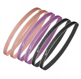 Nike Swoosh metallic sport hoofdband (set van 6) Paars - One size