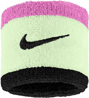 Nike Swoosh Polsband (Set van 2) (Volt/Roze/Zwart) - maat Veelkleurig