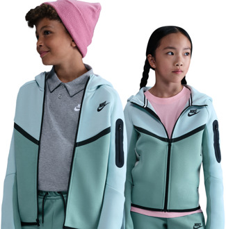 Nike Tech Colorblock Hoodies Kinder - Zilver - Maat 147 - 158 CM Silver