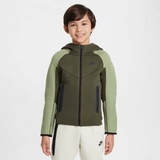 Nike Tech Fleece Hoodies Kinder - Groen - Maat 158 - 170 CM - Poly Fleece Green