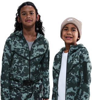 Nike Tech Fleece Hoodies Kinder - Groen - Maat 158 - 170 CM - Poly Fleece Green