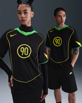 Nike total90 men's dri-fit soccer jersey ss t-shirt voetbal train km here - Zwart