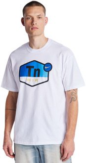Nike Tuned T-shirts Heren - Wit - Maat XL - Katoen Jersey White