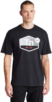 Nike Tuned T-shirts Heren - Zwart - Maat S - Katoen Jersey Black