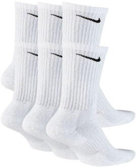 Nike Uniseks adult everyday gewatteerde sokken (set van 6) Wit - 34-38