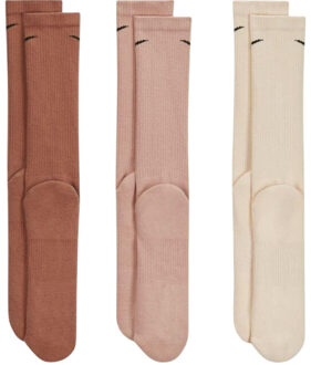 Nike Uniseks adult everyday plus gewatteerde sokken set (set van 3) Bruin - 34-38