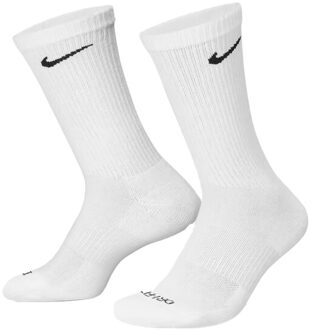 Nike Uniseks adult everyday plus gewatteerde sokken (set van 3) Wit - 38-42