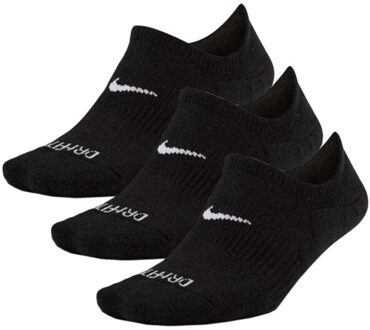 Nike Uniseks adult plus cush footie dri-fit everyday no-show sokken (pak van 3) Zwart - 35-38