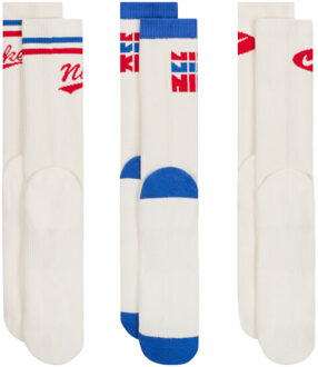 Nike Uniseks everyday plus sokken voor volwassenen (pak van 3) Wit - 39-42