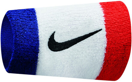 Nike Unisex brede swoosh polsband voor volwassenen (set van 2) Zwart - One size