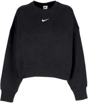 Nike Zwart/Wit Oversized Crewneck Sweatshirt Nike , Black , Dames - L,M,S