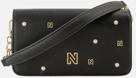NIKKIE Abby Pearl crossbody tas black Zwart