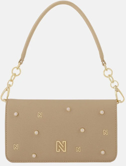 NIKKIE Abby Pearl crossbody tas hazelnut Beige