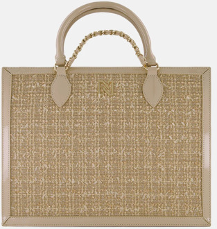 NIKKIE Dante handtas tweed hazelnut Beige