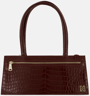 NIKKIE Lapaz handtas zipper croco wine Rood