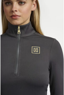 NIKKIE nantes ski pully skipully met rits dames - Zwart - 44