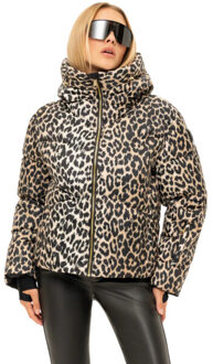 NIKKIE Newport eopard ski jas - maat S Bruin