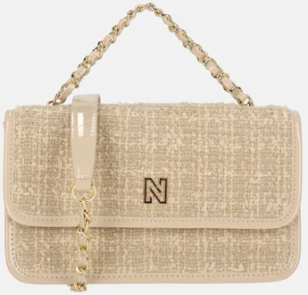 NIKKIE Tweed schoudertas hazelnut Beige