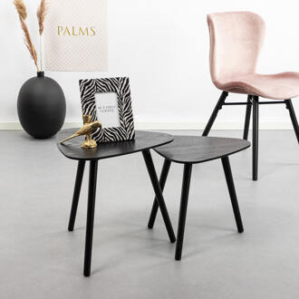 Nila Bijzettafel Set van 2 Zwart