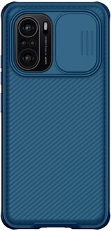 Nillkin Poco F3 Case Pocophone F3 Cover Super Frosted Shield Hard Pc Back Cover Case Voor Xiaomi Poco F3 Camshield blauw